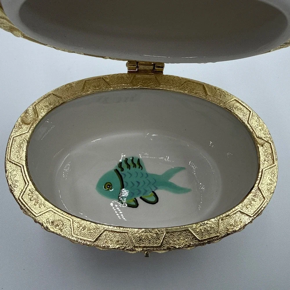 Vtg Crab Trinket Jewelry Box Eileen Tramonte Zrike Co. Beach Knick Knack